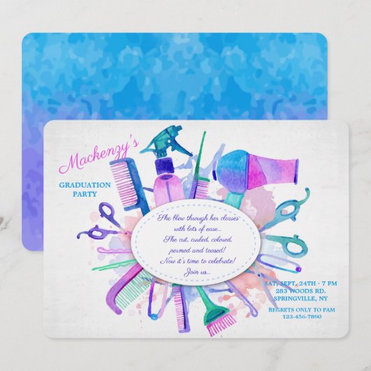 Uitnodiging voor Hair Salon Elements (Voorkant / Achterkant)