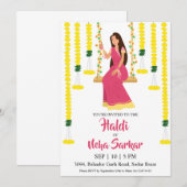 uitnodiging voor haldi-ceremonie (Voorkant / Achterkant)