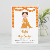 uitnodiging voor haldi-ceremonie (Staand voorkant)