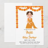 uitnodiging voor haldi-ceremonie (Voorkant / Achterkant)