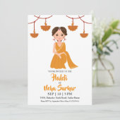 uitnodiging voor haldi-ceremonie (Staand voorkant)