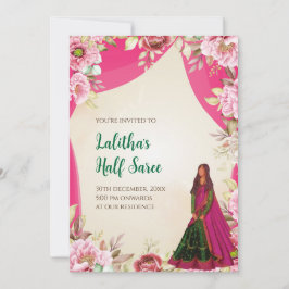 Uitnodiging voor Half Saree-ceremonie als Half sar