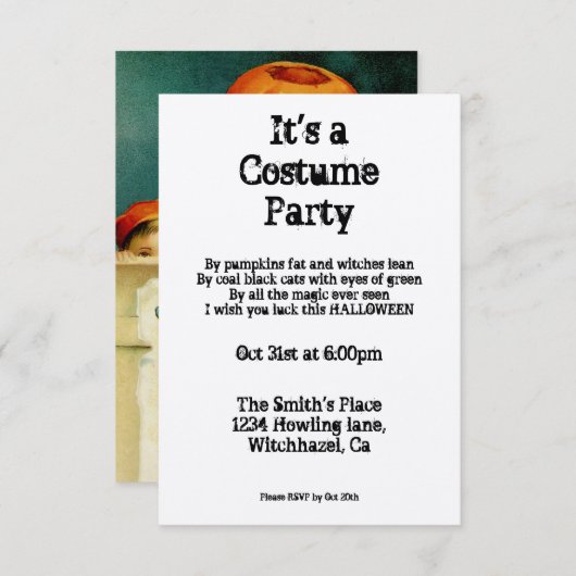uitnodiging voor Halloween (Voorkant / Achterkant)