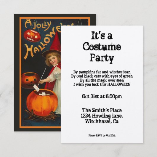  uitnodiging voor Halloween (Voorkant / Achterkant)