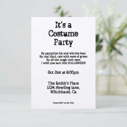  uitnodiging voor Halloween (Staand voorkant)