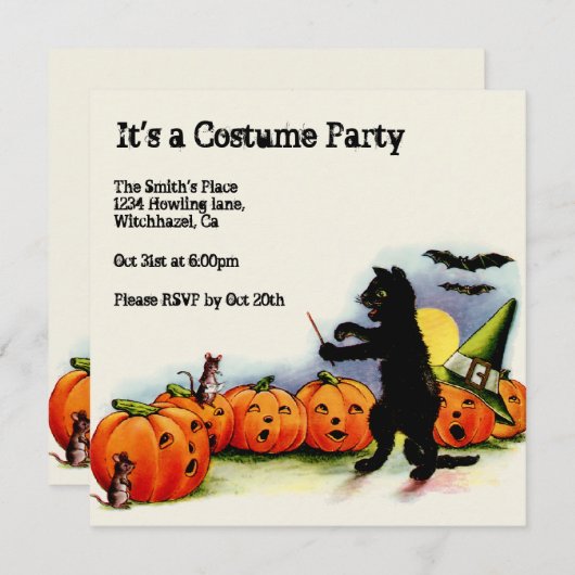 uitnodiging voor Halloween (Voorkant / Achterkant)