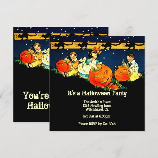 uitnodiging voor Halloween (Voorkant / Achterkant)