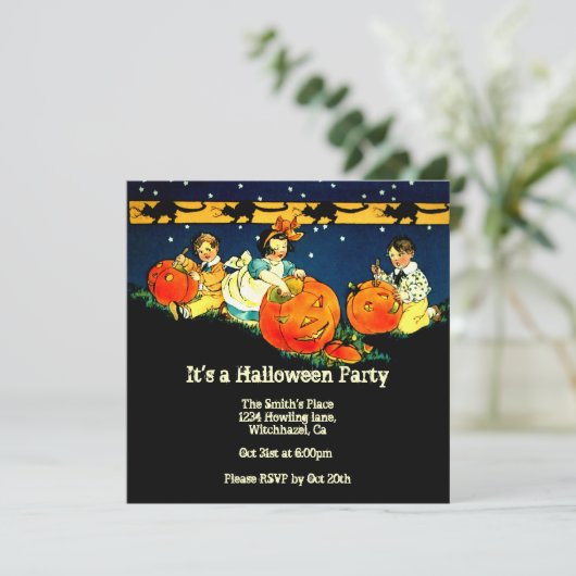  uitnodiging voor Halloween (Staand voorkant)