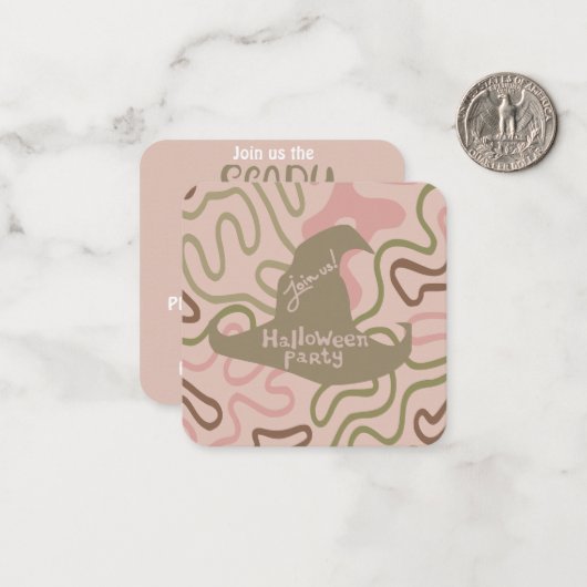 Uitnodiging voor Halloween (Voorkant / Achterkant in situ)