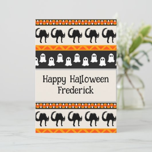 uitnodiging voor Halloween. (Staand voorkant)