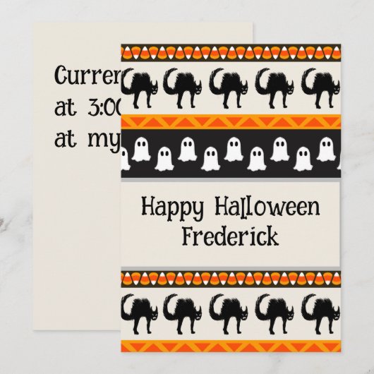  uitnodiging voor Halloween. (Voorkant / Achterkant)