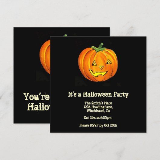 uitnodiging voor Halloween (Voorkant / Achterkant)