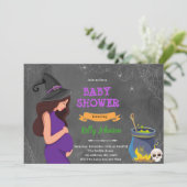 Uitnodiging voor Halloween baby shower (Staand voorkant)