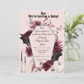 Uitnodiging voor Halloween baby shower (Staand voorkant)