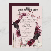 Uitnodiging voor Halloween baby shower (Voorkant / Achterkant)