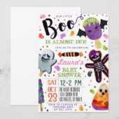 Uitnodiging voor Halloween Baby shower (Voorkant / Achterkant)