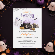 Uitnodiging voor Halloween Babyborrel 'Baby Is Bre