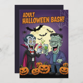 Uitnodiging voor Halloween Bash (Voorkant / Achterkant)