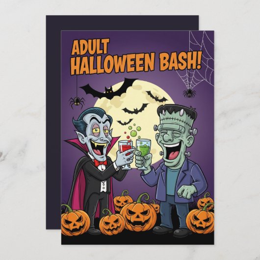 Uitnodiging voor Halloween Bash (Voorkant / Achterkant)