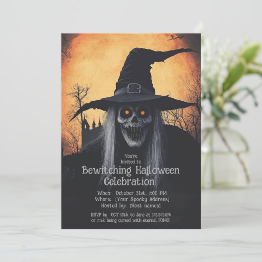 Uitnodiging voor Halloween Bash (Staand voorkant)