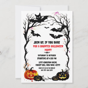 Uitnodiging voor Halloween Bat Party