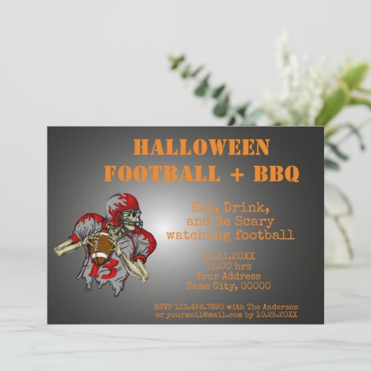 Uitnodiging voor Halloween BBQ (Staand voorkant)