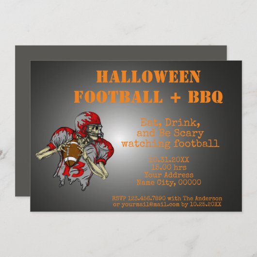 Uitnodiging voor Halloween BBQ (Voorkant / Achterkant)