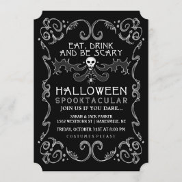 Uitnodiging voor Halloween Black & White Party