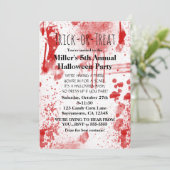Uitnodiging voor Halloween Bloedspatten Kostuumfee (Staand voorkant)