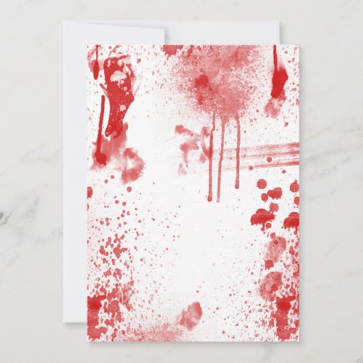 Uitnodiging voor Halloween Bloedspatten Kostuumfee (Achterkant)