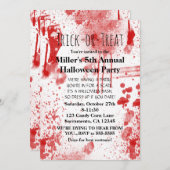 Uitnodiging voor Halloween Bloedspatten Kostuumfee (Voorkant / Achterkant)