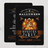 Uitnodiging voor Halloween Bonfire Party (Voorkant / Achterkant)