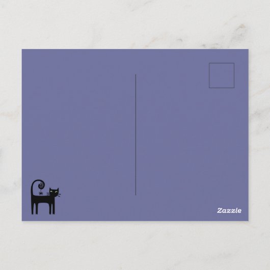 Uitnodiging voor Halloween Cat Party (Achterkant)