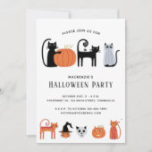 Uitnodiging voor Halloween Cat Party (Voorkant)