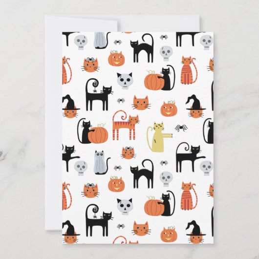 Uitnodiging voor Halloween Cat Party (Achterkant)