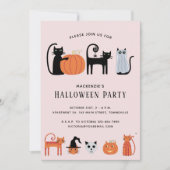 Uitnodiging voor Halloween Cat Party (Voorkant)