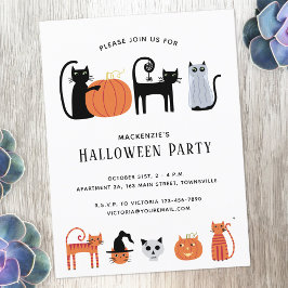 Uitnodiging voor Halloween Cat Party