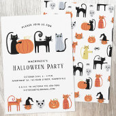 Uitnodiging voor Halloween Cat Party