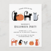 Uitnodiging voor Halloween Cat Party (Voorkant)