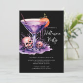 Uitnodiging voor Halloween Cocktail Party (Staand voorkant)