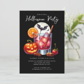 Uitnodiging voor Halloween Cocktail Party (Staand voorkant)