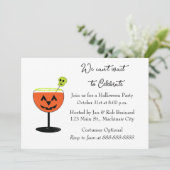Uitnodiging voor Halloween Cocktail Party (Staand voorkant)