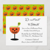 Uitnodiging voor Halloween Cocktail Party (Voorkant / Achterkant)