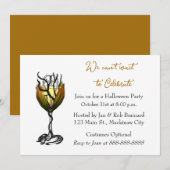 Uitnodiging voor Halloween Cocktail Party (Voorkant / Achterkant)