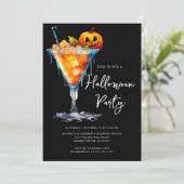Uitnodiging voor Halloween Cocktail Party (Staand voorkant)