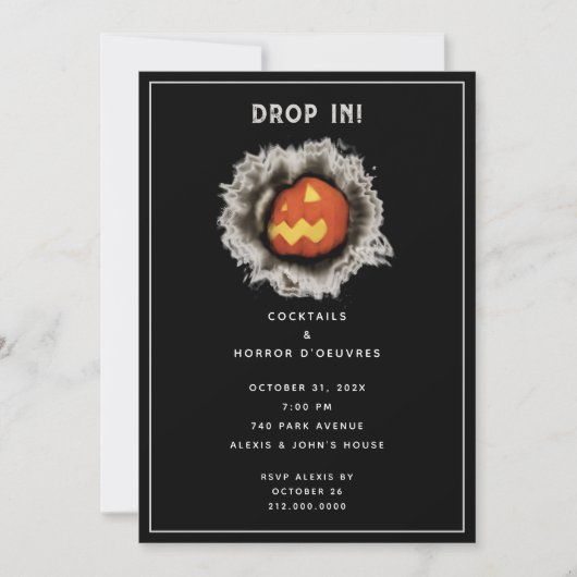 Uitnodiging voor Halloween Cocktail Party (Voorkant)