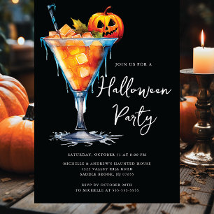 Uitnodiging voor Halloween Cocktail Party