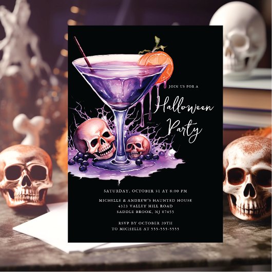 Uitnodiging voor Halloween Cocktail Party