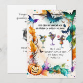 Uitnodiging voor Halloween Cocktail Party (Voorkant / Achterkant)