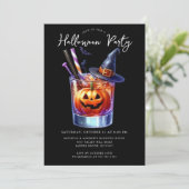 Uitnodiging voor Halloween Cocktail Party (Staand voorkant)